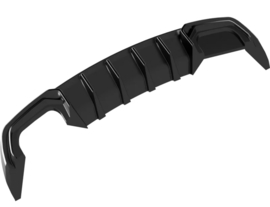 Oneway Achterbumperskirt (Diffuser) passend voor Audi A3 (8V) Sedan Facelift 2016-2020 (dubbele uitlaat L) - Glanzend zwart