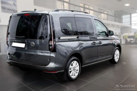 Matzwart Aluminium Achterbumperprotector passend voor Volkswagen Caddy V 2020- 'Riffled Plate'