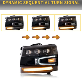 VLAND LED-projectorkoplampen voor Chevrolet Silverado 1500 2500HD 3500HD 2007-2013