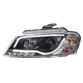 Set Koplampen incl. DRL 'Light-Bar' passend voor Audi A3 2008-2012 - Zwart