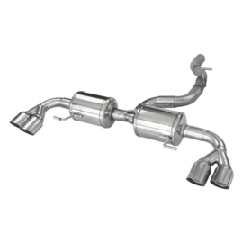 100% RVS Dubbele Sportlaat passend voor Audi A1 (8X) S1 2.0 TFSI 231pk Quattro Sportback 2014- 2x80mm Racing