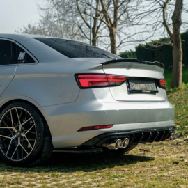 Oneway Achterbumperskirts (Hoeken) passend voor Audi A3 (8V) Sedan Facelift 2016-2020 - Glanzend zwart