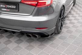 Maxton Design ACHTERZIJSPLITTERS V.1 AUDI S3 SPORTBACK 8V FACELIFT Gloss Black