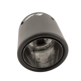 Simoni Racing Uitlaatsierstuk Rond/Schuin Mat-Carbon+RVS - Ø89xL155mm - Montage 36-60mm