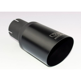 Ulter Sport Uitlaatsierstuk - Rond Ø80mm Schuin - Lengte 180mm - Montage ->55mm - Zwart RVS