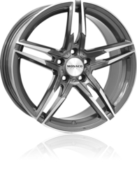 MONACO WHEELS GP1 17inch 7,5j 5/112 ET35 Naaf 66,5mm Antraciet / Gepolijst