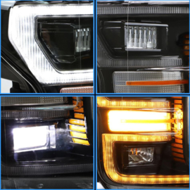 VLAND LED-koplampen voor Ford F150 2018-2020 met startanimatie Kleur: Zwarte behuizing