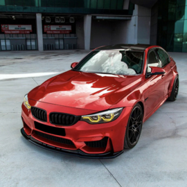 Oneway Voorspoilerlip passend voor BMW M3 F80 2014-2018 - Glanzend zwart