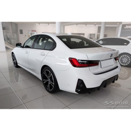 Matzwart RVS Achterbumperprotector passend voor BMW 3-Serie G20 Sedan M-Pakket 2019- 'Ribs'