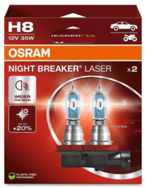 Osram Night Breaker Laser Halogeen lampen - H8 - 12V/35W - set à 2 stuks