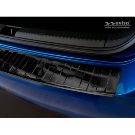 Zwart RVS Achterbumperprotector passend voor Skoda Fabia III HB 5-deurs Facelift 2018-2021 'Ribs'