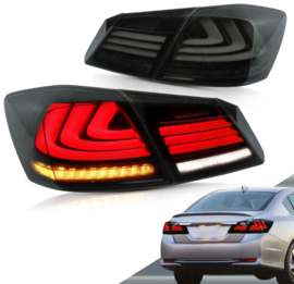 VLAND LED-achterlichten voor 2013-2015 Honda Accord met sequentiële richtingaanwijzers Kleur: Gerookt
