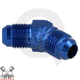 Aluminium adapter 45° male / male D10 Blauw