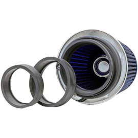 K&N RG-Serie universeel vervangingsfilter met 3 aansluitdiameters Blauw (RG-1001BL)