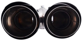 Simoni Racing Uitlaatsierstuk Dubbel Rechts Rond/Schuin RVS & Carbon - Ø92xL215-230mm - Montage ->40-63mm