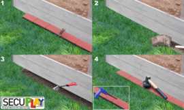 Secuplay Rubber Gazonrand - 100x10x3,6cm - Grijs - Pakket van 3 stuks