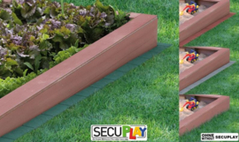 Secuplay Rubber Gazonrand - 100x10x3,6cm - Grijs - Pakket van 3 stuks