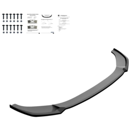 Oneway Voorspoilerlip passend voor Audi A6 S-Line/S6 C8 (Sedan/Avant) 2018- - Versie 2 - Glanzend zwart