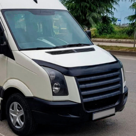 Oneway Motorkapbeschermer (steenslagcover) passend voor Volkswagen Crafter MK1 & MK1 Facelift 2006-2016 – Glanzend zwart