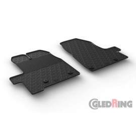 Rubbermatten passend voor Ford Tourneo Custom 9/2012- & FL 2018- (Handgeschakeld) (G profiel 2-delig + montageclips)