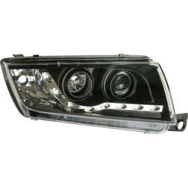 Set Koplampen DRL-Look passend voor Skoda Fabia 2000-2004 - Zwart