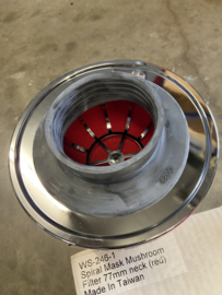 Air Filter 76mm Chroom/Rood