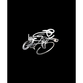 Nikkel Sticker 'Cyclist 2' - 60x40mm