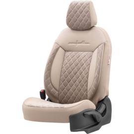 Universele Velours/Stoffen Stoelhoezenset 'Comfortline VIP' Crème - 11-delig - geschikt voor Side-Airbags