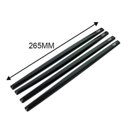 Set universele bumperbeschermstrips 265x12mm - Zelfklevend - Zwart - Set à 4 stuks