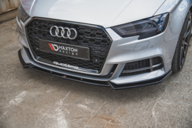 Maxton Design VOORSPLITTER V.3 AUDI S3 / A3 S-LINE 8V FL SEDAN Gloss Black