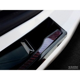 RVS Achterbumperprotector 'Deluxe' passend voor BMW 5-Serie G31 Touring 2017-2020 excl. M-Sport 'Performance' Zwart/Rood-Zwart Carbon