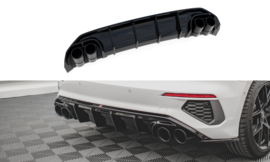 Maxton Design ACHTERPANEEL + UITLAATEINDEN IMITATIE AUDI A3 S-LINE SPORTBACK 8Y Gloss Black