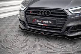 Maxton Design VOORSPLITTER V.2 AUDI S3 / A3 S-LINE SPORTBACK 8V FACELIFT Gloss Black