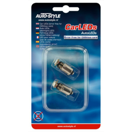 BAX9S (H6) SMD/LED DC (reverse pole) Lampen 12V Xenon-Optiek Wit, set à 2 stuks, met CAN-bus ondersteuning