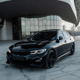 Oneway Voorspoilerlip passend voor BMW 3-Serie G20/G21 M-Pack 2018-2022 - Glanzend zwart