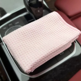 pink waffle glass towel