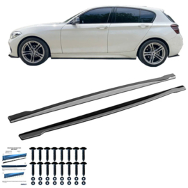 Oneway Set Sideskirts passend voor BMW 1-Serie F20/F21 M-Power 2011-2019 - Versie 2 - Glanzend zwart