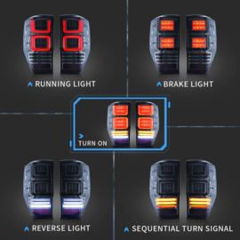 VLAND LED-achterlichten voor Ford Ranger T6 2012-2022 NIET geschikt voor Noord-Amerikaanse editie Kleur: GEROOKT