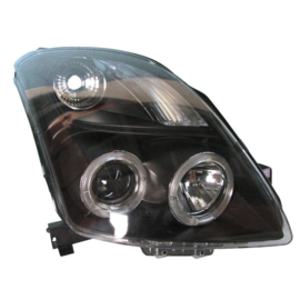 Set Koplampen passend voor Suzuki Swift II 2005-2010 - Zwart - incl. Angel-Eyes - Type 2