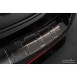 Zwart RVS Achterbumperprotector passend voor BMW X1 U11 / U11 xLine 2022- 'Ribs'