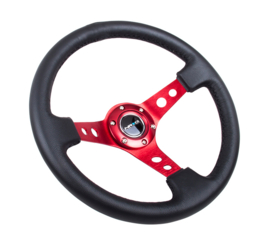 NRG Innovations Stuur 350/76mm Leer Rood