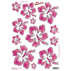 Stickervel Flowers roze (34x24cm)