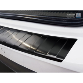 Zwart RVS Achterbumperprotector passend voor Audi A4 B9 Allroad 2016-2019 & FL 2019- 'Ribs'