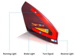 2009-2017 Ford Fiesta Hatchback LED-achterlichten Red