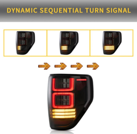 VLAND LED-achterlichten voor 2009-2014 Ford F150 Amber sequentiële richtingaanwijzer Kleur (lens) Licht gerookt