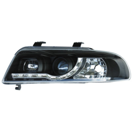 Set Koplampen DRL-Look passend voor Audi A4 B5 1999-2001 - Zwart