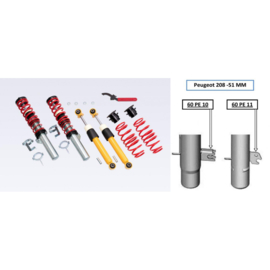 V-Maxx Schroefset X-STREET: PEUGEOT 208 (C) 6.12 > 6.19 (Ø51MM) **SHORTER STABILISER CONN. BOLTS SBMO REQUIRED!**