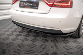 Maxton Design CENTRALE ACHTERSPLITTER (MET VERTICALE SPIJLEN) AUDI A5 COUPÉ 8T FACELIFT Gloss Black