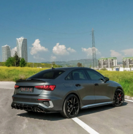 Oneway Set Sideskirts passend voor Audi A3 8Y S-Line/S3 Sedan/Sportback 2020-2024 & Facelift 2025- - Glanzend zwart