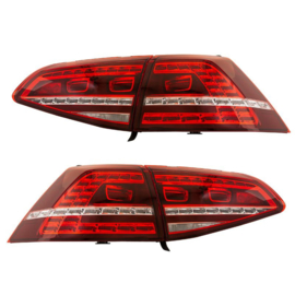 Set GTi-Look LED Achterlichten passend voor Volkswagen Golf VII 2012-2017 excl. Variant - Rood/Smoke - incl. Dynamic Running Light